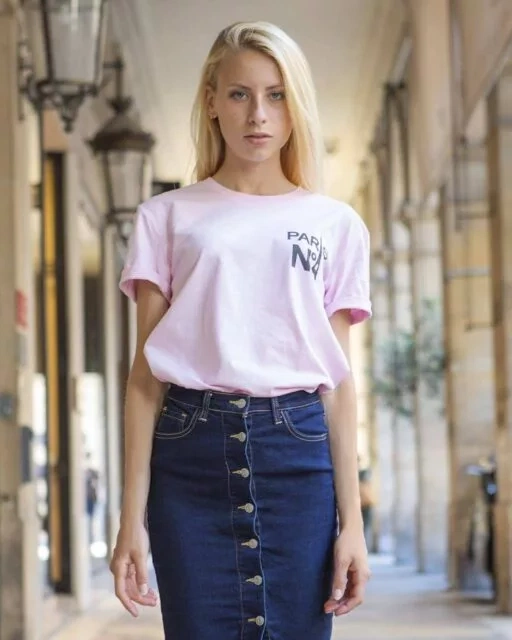 T-SHIRT COL ROND ROSE IMPRIMÉ CC LOGO PARIS N°1 NOIR